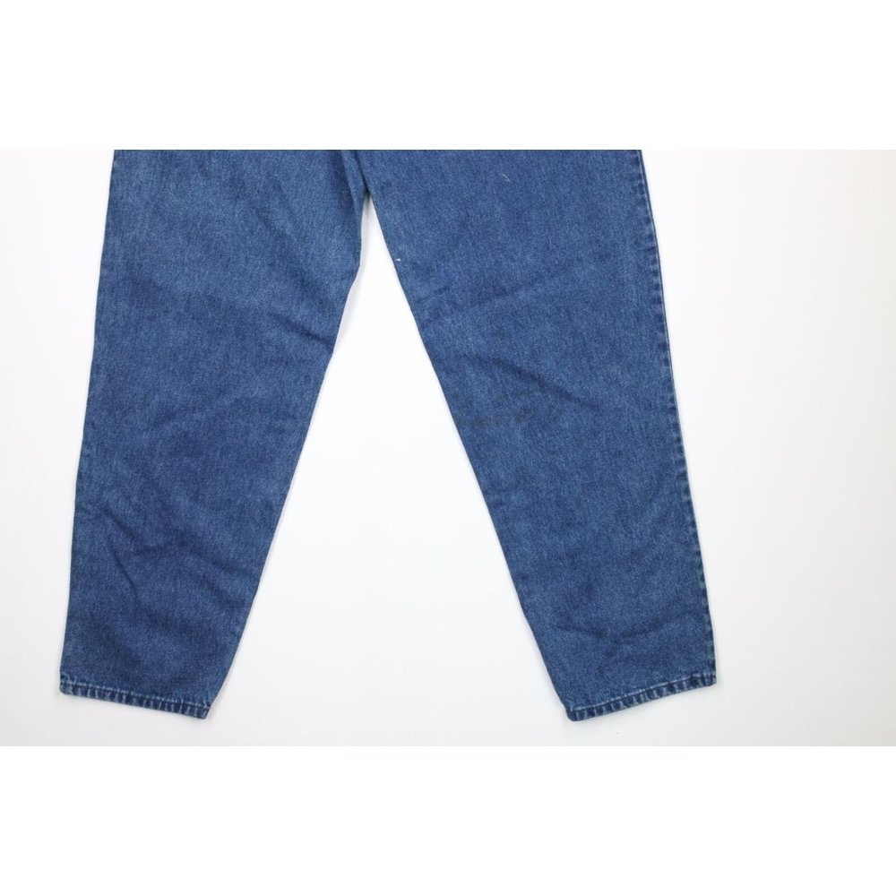 NOS Vintage 90s Streetwear Mens 32x34 Pleated Baggy Loose Fit Denim Jeans Blue - Picture 12 of 13